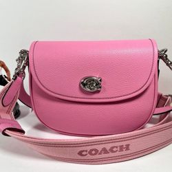 Coach Willow Pebbled Leather Saddle Shoulder Bag  NWT