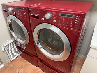 LG Washer & Dryer Set – Red – Good Condition