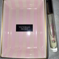 Victoria Secret roller perfume and trinket tray