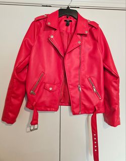 Forever 21 Red Faux Jacket Teens 13/14
