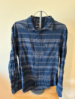 Urban Pipeline Blue Striped Flannel Button-Up Shirt – Size L