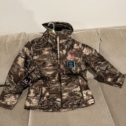 Realtree Girls Camo Bomber Jacket with Hood