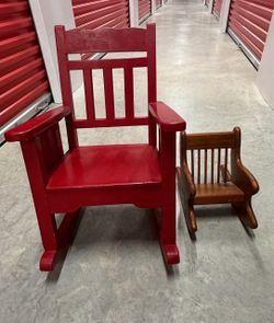 2 Vintage Miniature Rocking Chairs