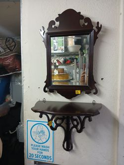 Mahogany Shelf and Mirror set
