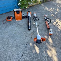 Stihl Electric Package !! Weedeater , Hedge Trimmer , Battery And Blower ! All You Need 