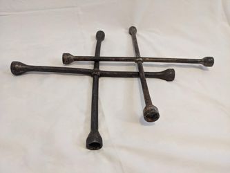 Two vintage tire irons / lug wrenches