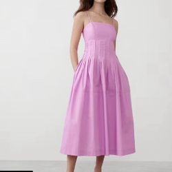 Banana Republic Factory Pleated Midi Dress – Orchid (0 Regular