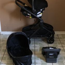 LIKE NEW GRACO MODES NEST TRAVEL SYSTEM STROLLER CAR SEAT AND BASSINET 3 IN 1