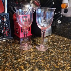 2 Pink Big Goblets