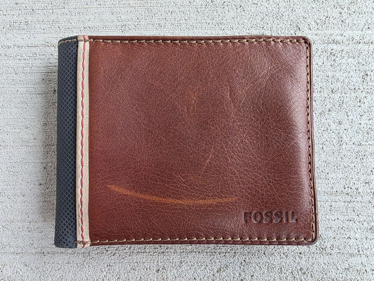 Fossil Leather Bifold Wallet Brown & Black – Model ML3309