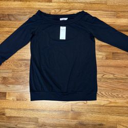 New Women’s Off Shoulder Loose Fitting Long Sleeve Shirt