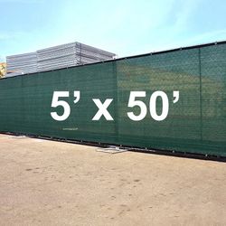 New $40 Outdoor 5x50 FT Privacy Fence, Mesh Shade Cover for Garden Wall Yard Backyard