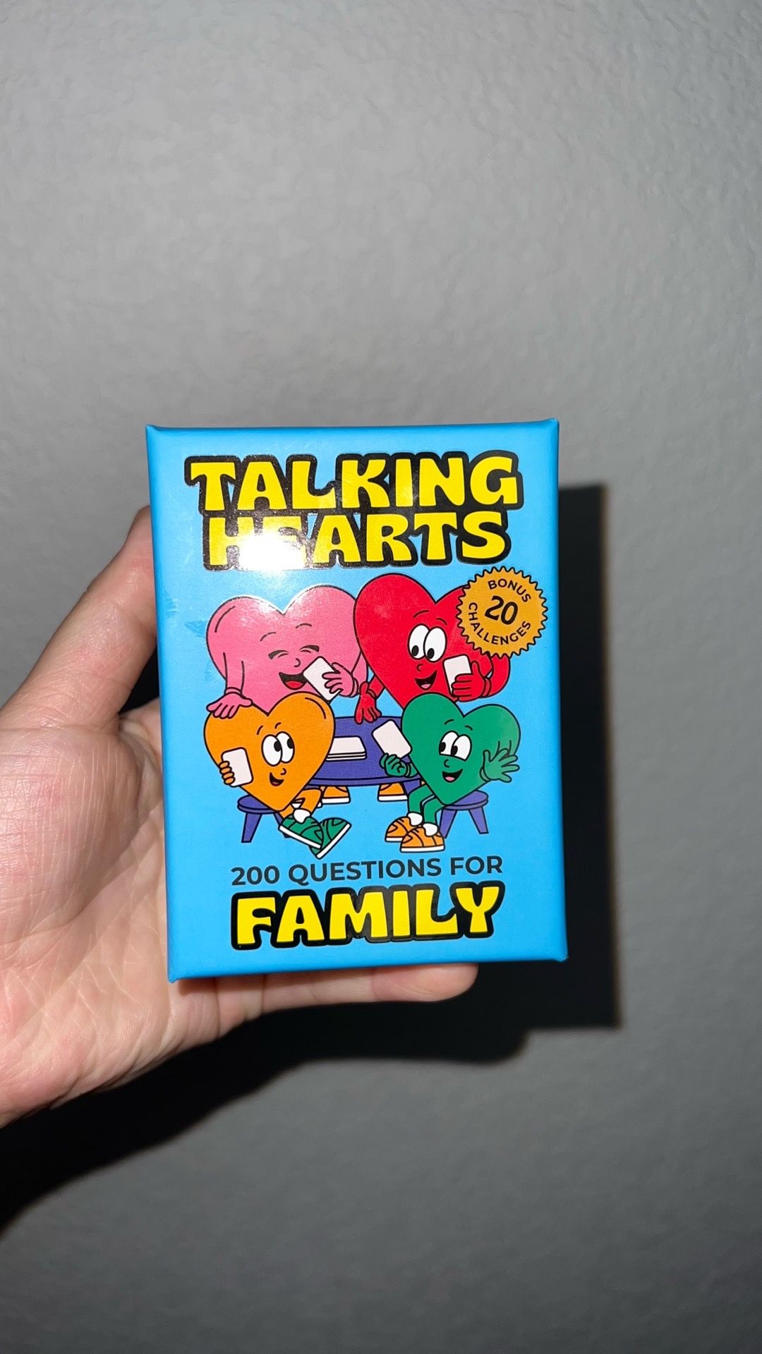 Talking hearts family card game
