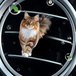 Cool 3D Print Maine Coon Cat Car Air Freshner Vent Clip