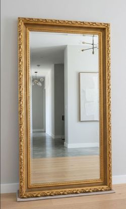 Vintage La Barge Ornate Antique Gold Full-Length Floor Mirror – Made in Taiwan