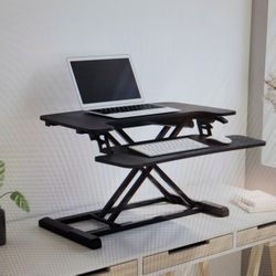 FLEXISPOT  Standing desk converter 28" stand up desk riser, Adjustable Home Office desk with deep keyboard tray for laptop (M7B) 