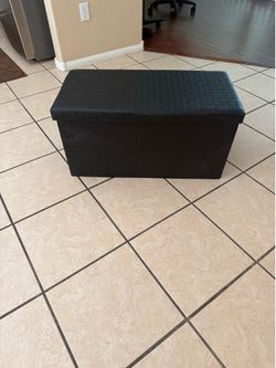 Black Storage Ottoman