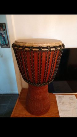 Hand carved African djembe