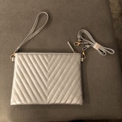 Chevron Embroidered Vegan Clutch