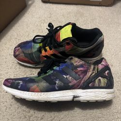 Adidas Mens ZX Flux Multicolor Round Toe Low Top Lace-Up Sneakers Shoes Size 8.5