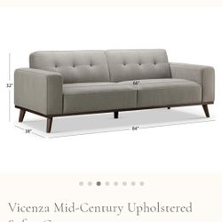  New Sofa (Vicenza Mid-Century Upholstered Sofa - Gray)