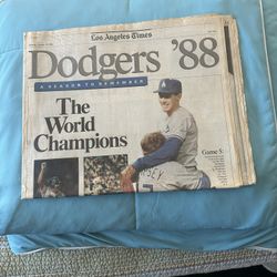 LOS ANGELES NEWSPAPER DOGERS  WORLD SERIES 1988