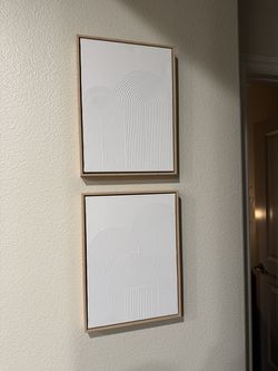 White textured wall art decor