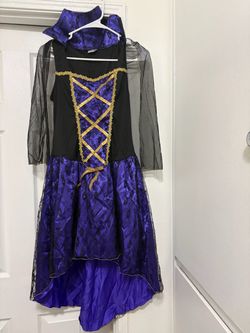 Purple and Black Witch Halloween Costume Dress