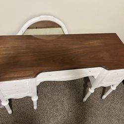 Solid Wood Vanity And Wood Color On Top