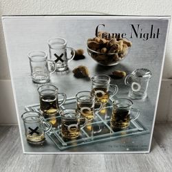 Game Night Tic-Tac-Toe Drinking Game Set with Mini Beer Mugs 7340 Sealed!! NEW!