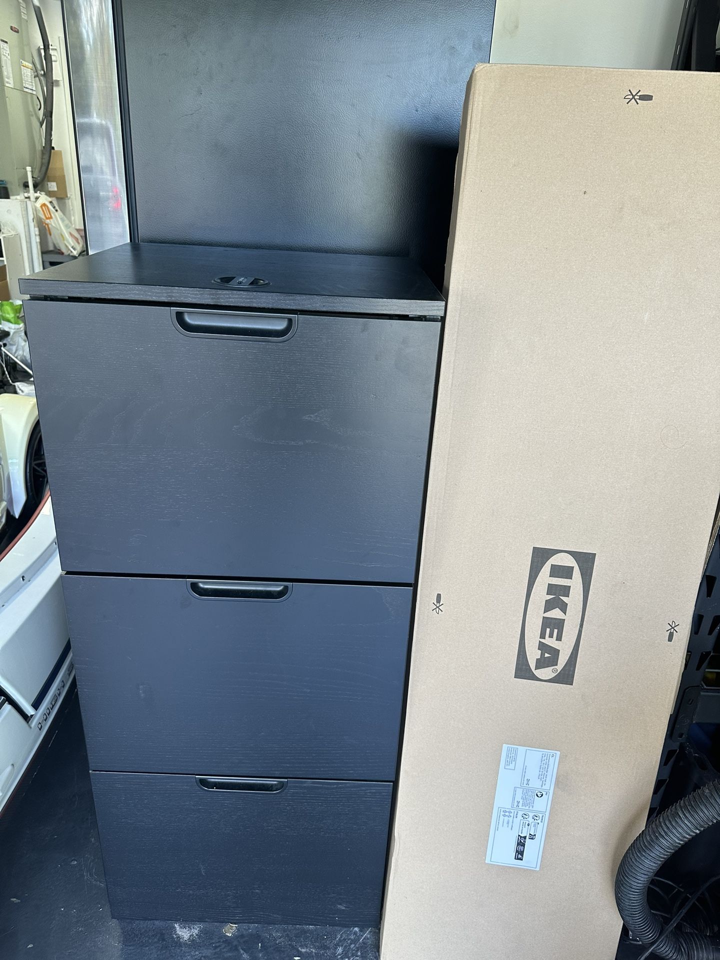 File cabinet, black stained ash veneer, IKEA