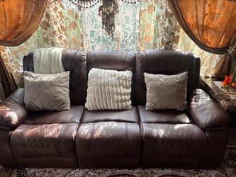 Leather living room with coffee table set