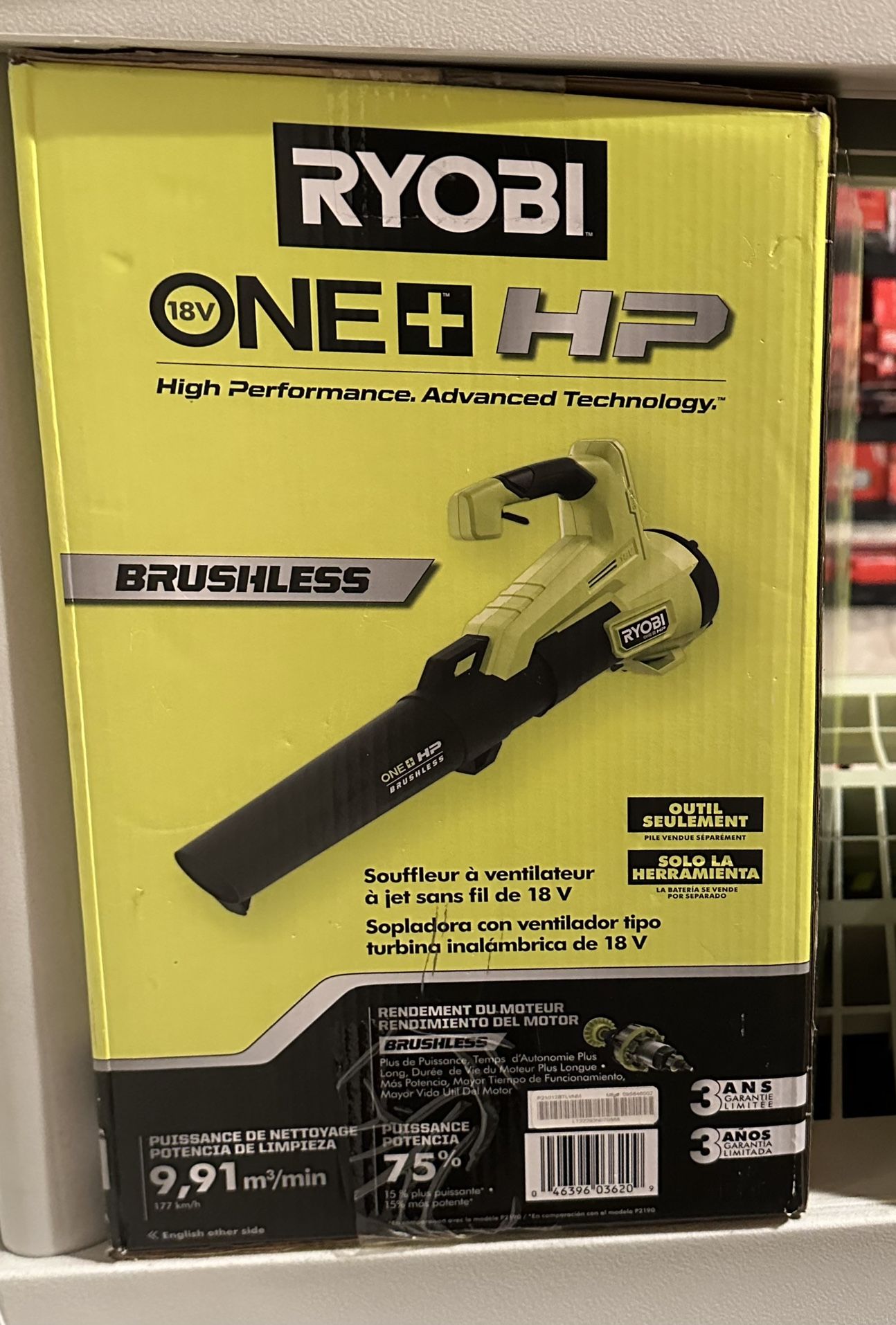 RYOBI ONE+ HP 18V Brushless 110 MPH 350 CFM Cordless Variable-Speed Jet Fan Leaf Blower (Tool Only)