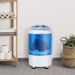Mini Single Tub Compact Washing Machine Top Loard 9 lbs Wash & Dry 2-in-1