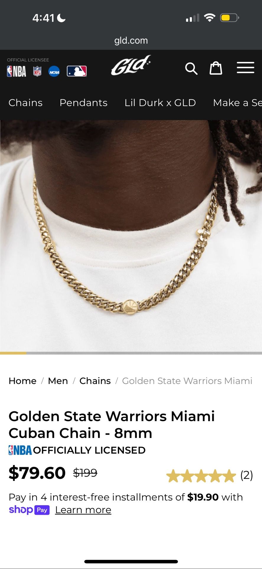 Golden State Warriors Miami Cuban Chain