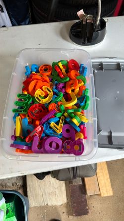 Magnetic letters and bin