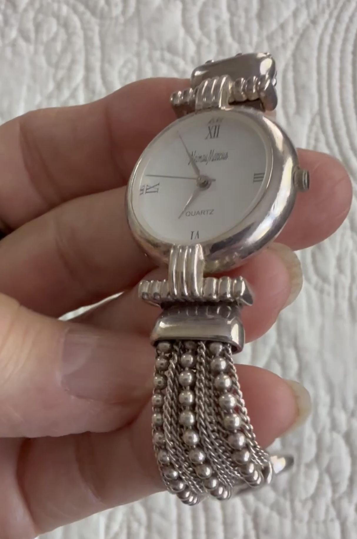 Vintage Neiman Marcus Sterling Silver Bracelet Watch