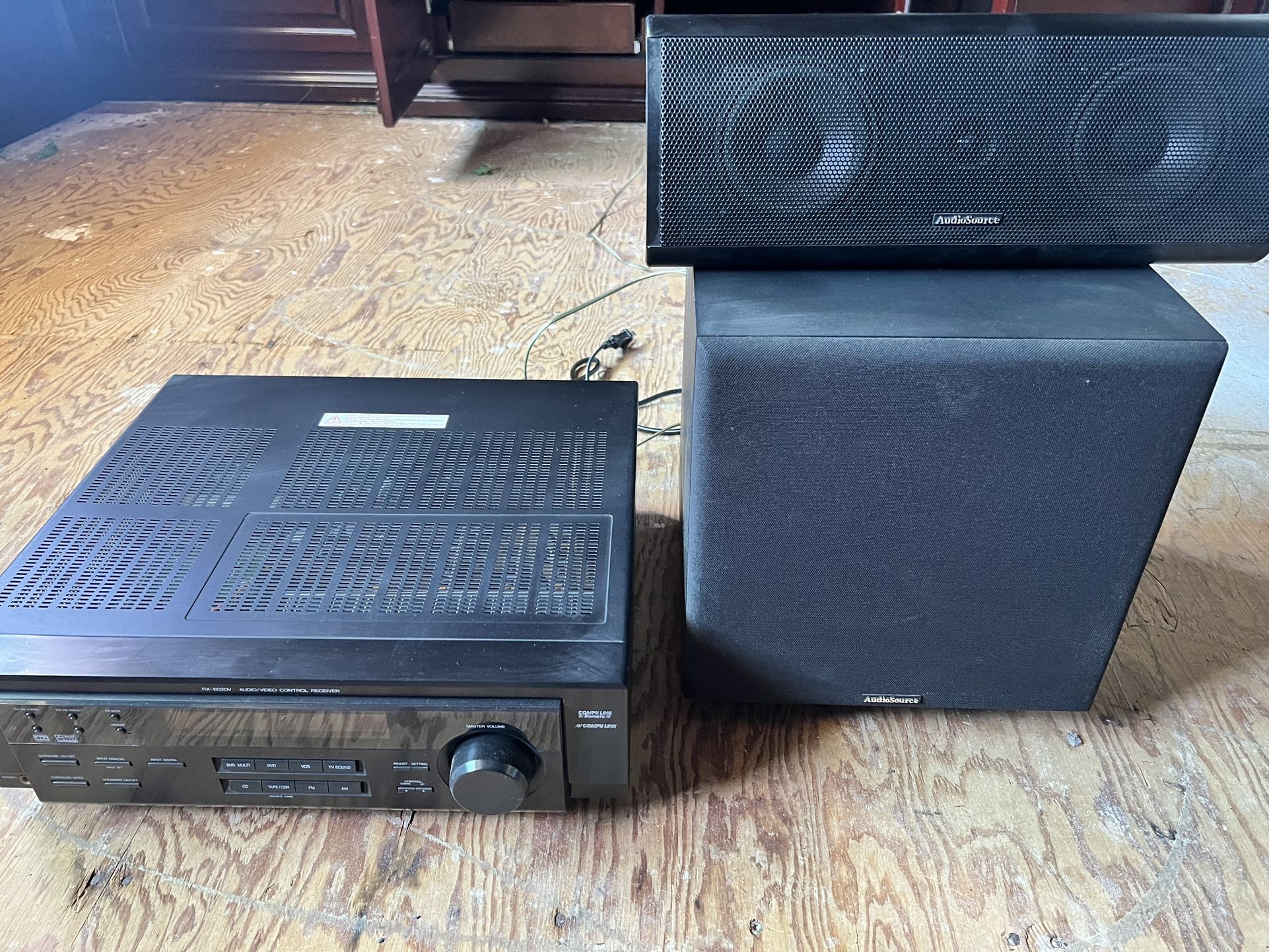 JVC amp, Audio sound Subwoofer and Center Speaker