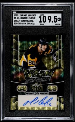 1/1 Mario Lemieux 2025 Leaf Metal Legends Dream Season Auto SGC 9.5