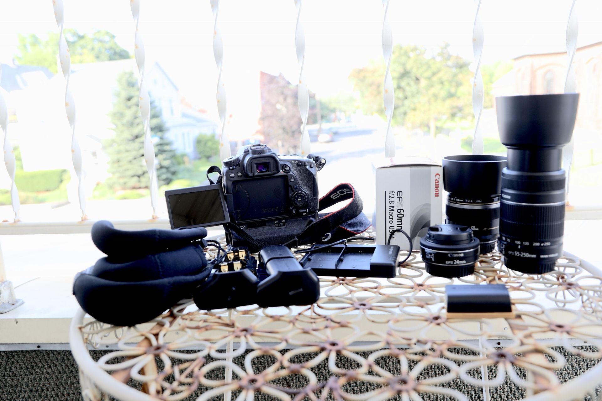 Canon 80d with battery grip and lenses