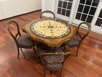 Antique Dining Table With Chairs