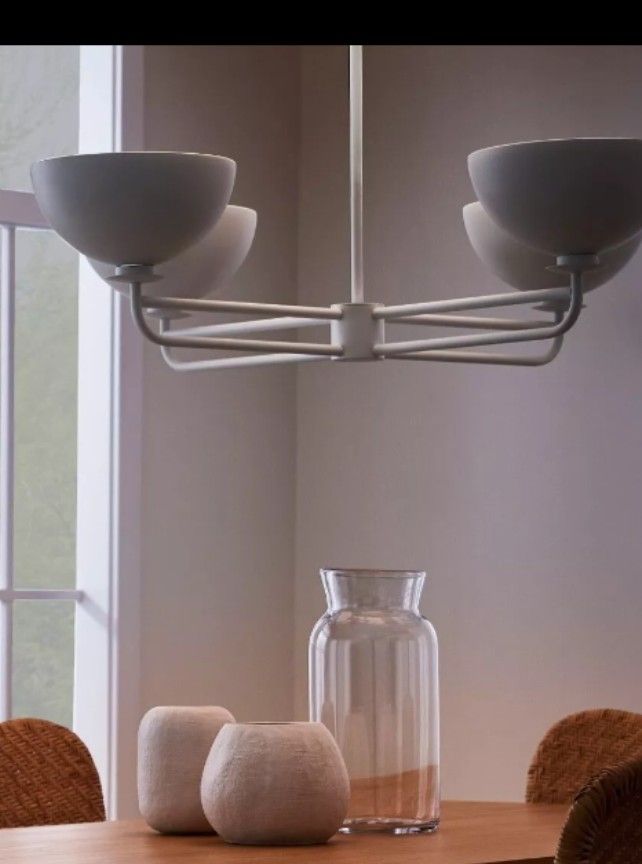 Brand New Done Chandelier Ceiling Light Fixture white Metal - Threshold Designed Studio MC Gee