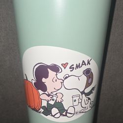 Starbucks Peanuts Snoopy Lucy 24oz Green Tumbler 2026 NEW