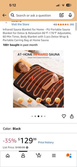 Infrared sauna blanket