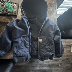 Black Carhartt Jacket (old Vintage Look) Size m (10-12)