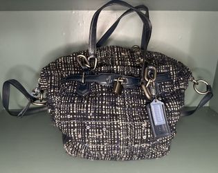 Coach Kristin Tweed & Leather Shoulder Bag
