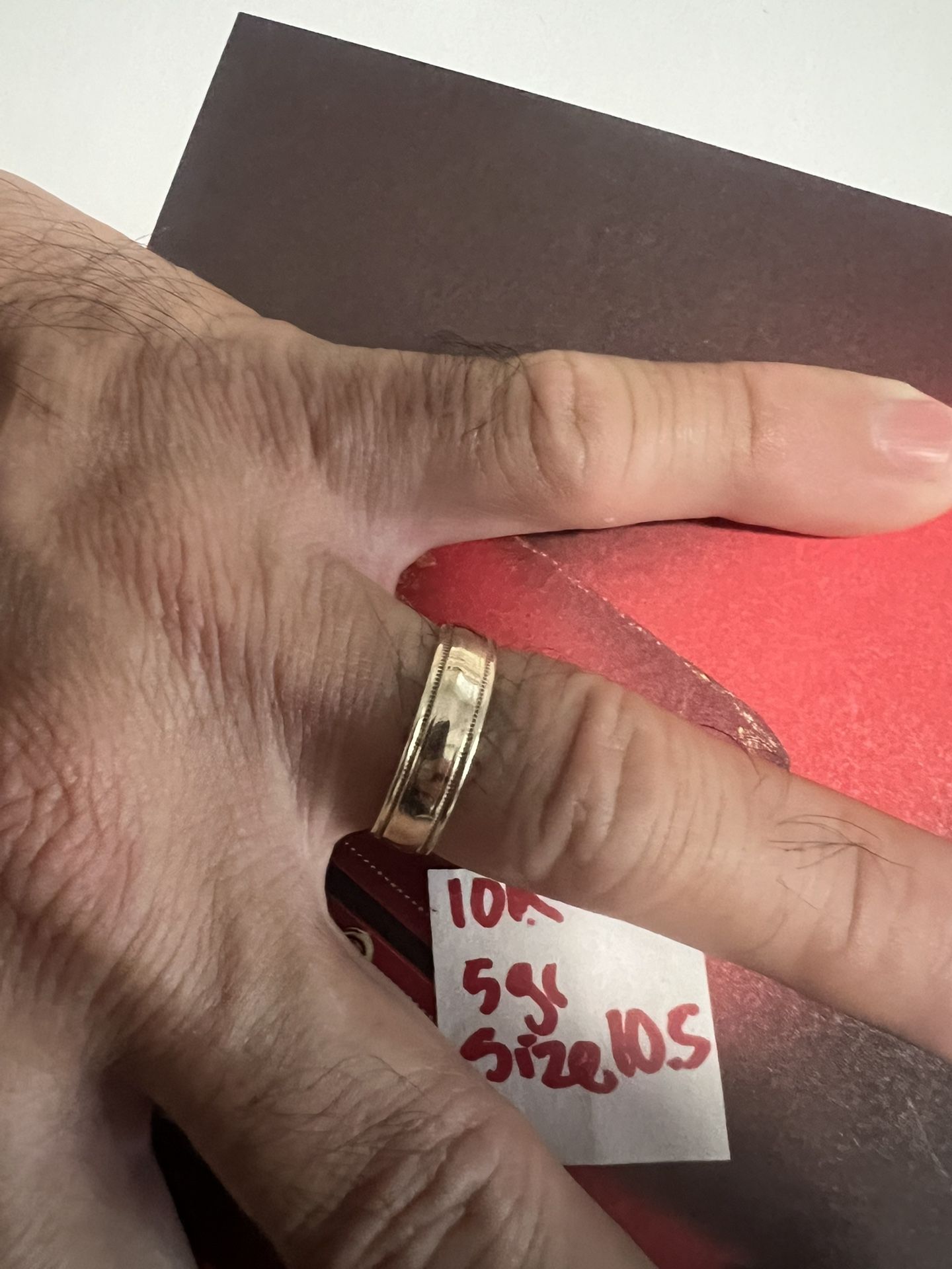 10K Solid Gold Man Wedding Band 5Gr Size 10.5