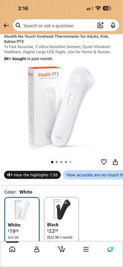 iHealth PT3 No-Touch Forehead Thermometer