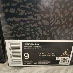 Jordan 2/3 Green And White. Size 8.5 and 2 size 9’s. $110