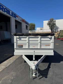 2025 Carson Dump Trailer White 7x14-2 10k GVWR 